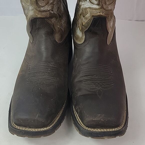 Double H Leather Square Ice Roper Cowboy Men's Boots - Picture 12 of 16